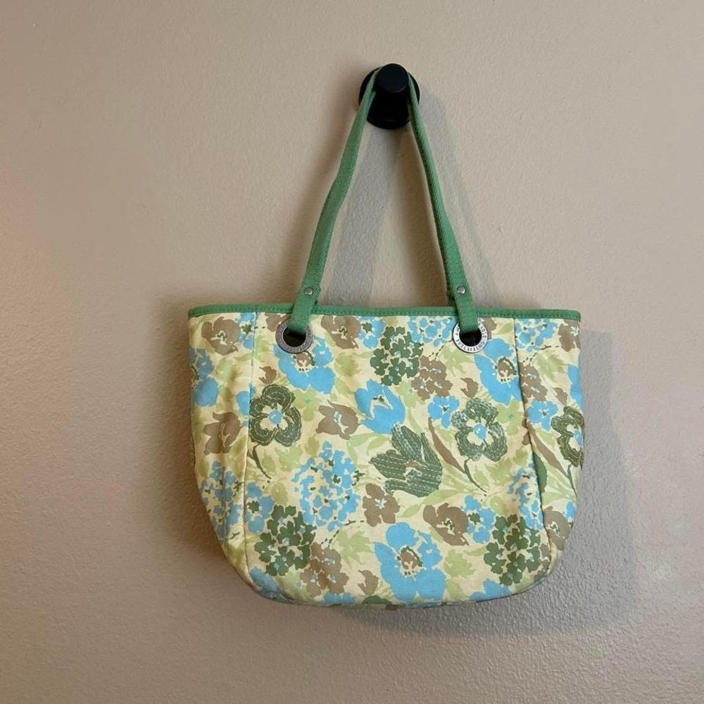 Y2K American Eagle Shoulder Handbag 2000s Floral Sequin Purse Blue Green